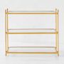 Antique Brass & Glass 3-Tiered Stand