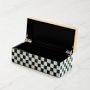 MacKenzie-Childs Courtly Check Small Lacquer Decorative Box, Hinge Lid