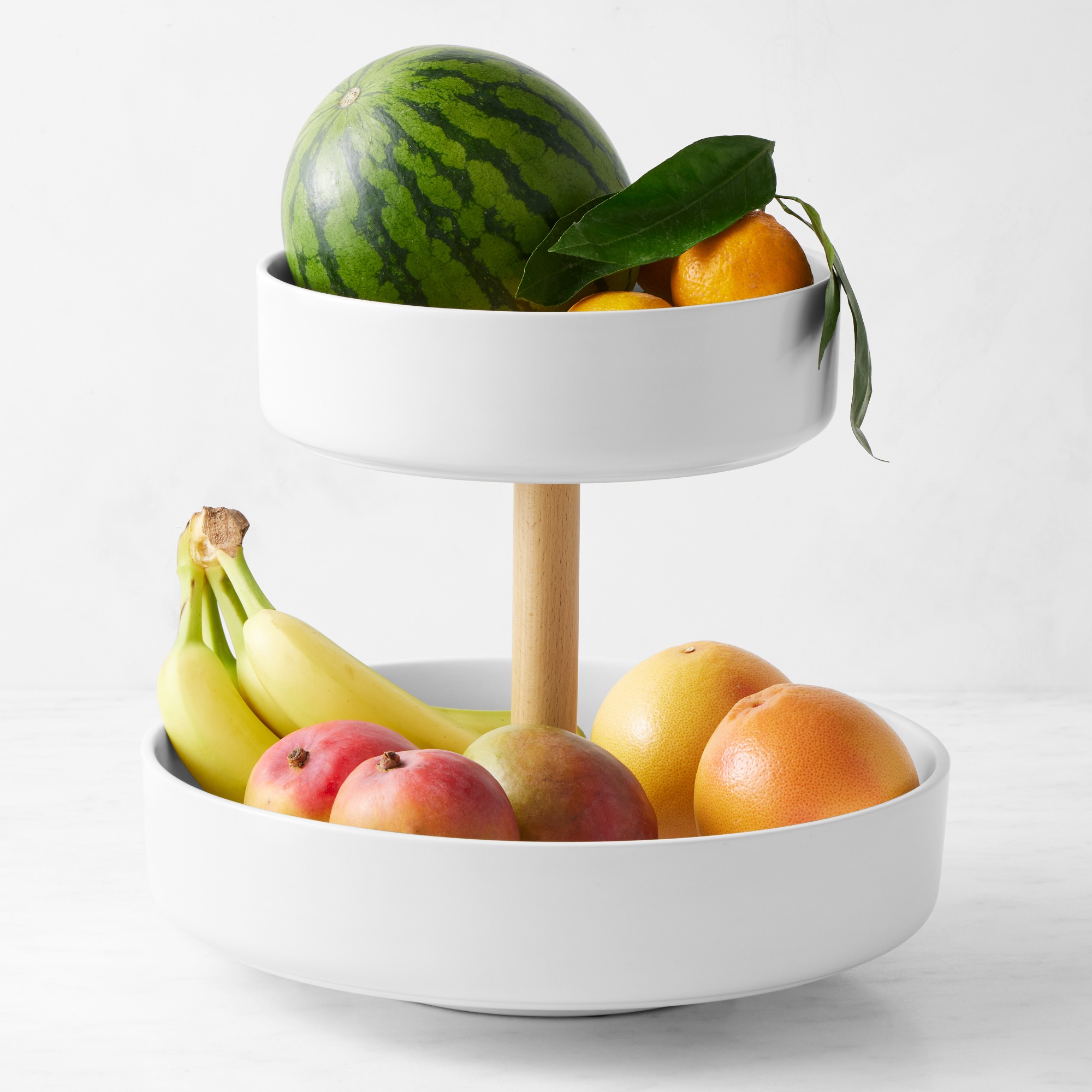 Hold Everything Two-Tier Ceramic Fruit Bowl