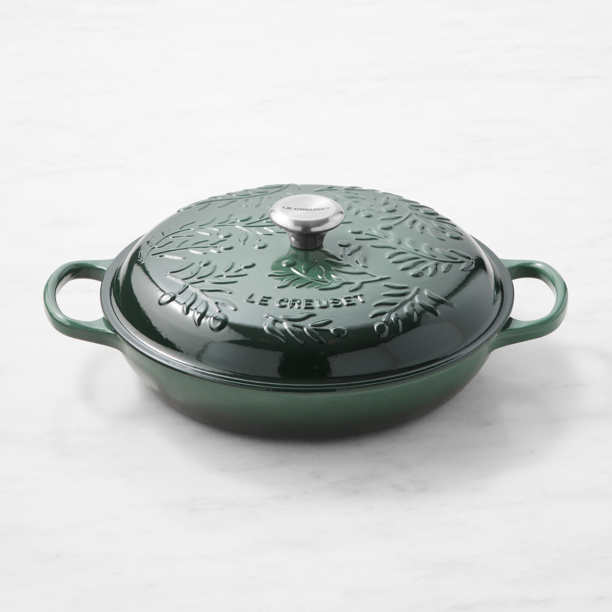 Le Creuset Enameled Cast Iron Olive Branch Braiser, 3 1/2-Qt.