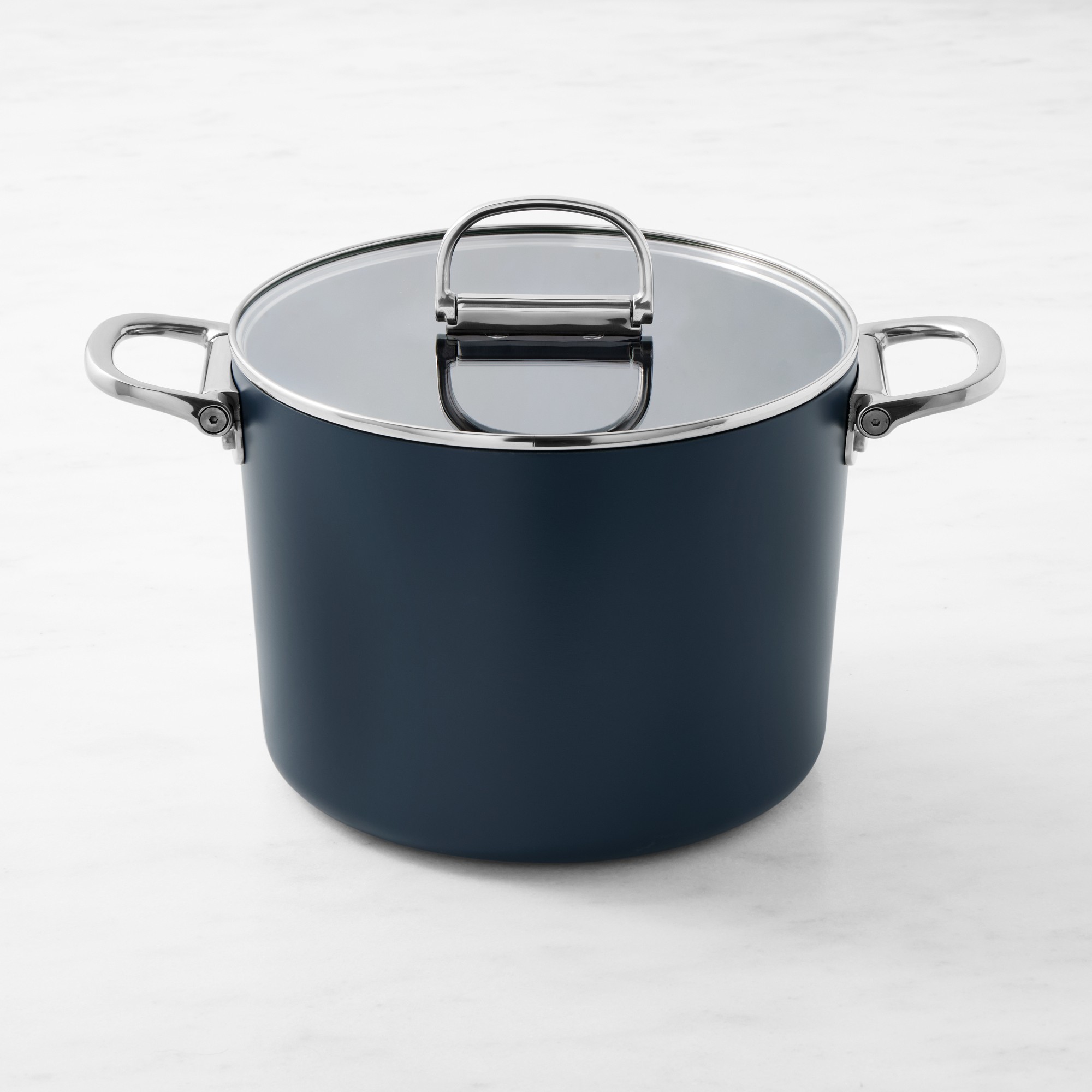 Joseph Joseph Ceramic Nonstick Space-Saving Stock Pot with Folding Handles, 8 1/2-Qt.