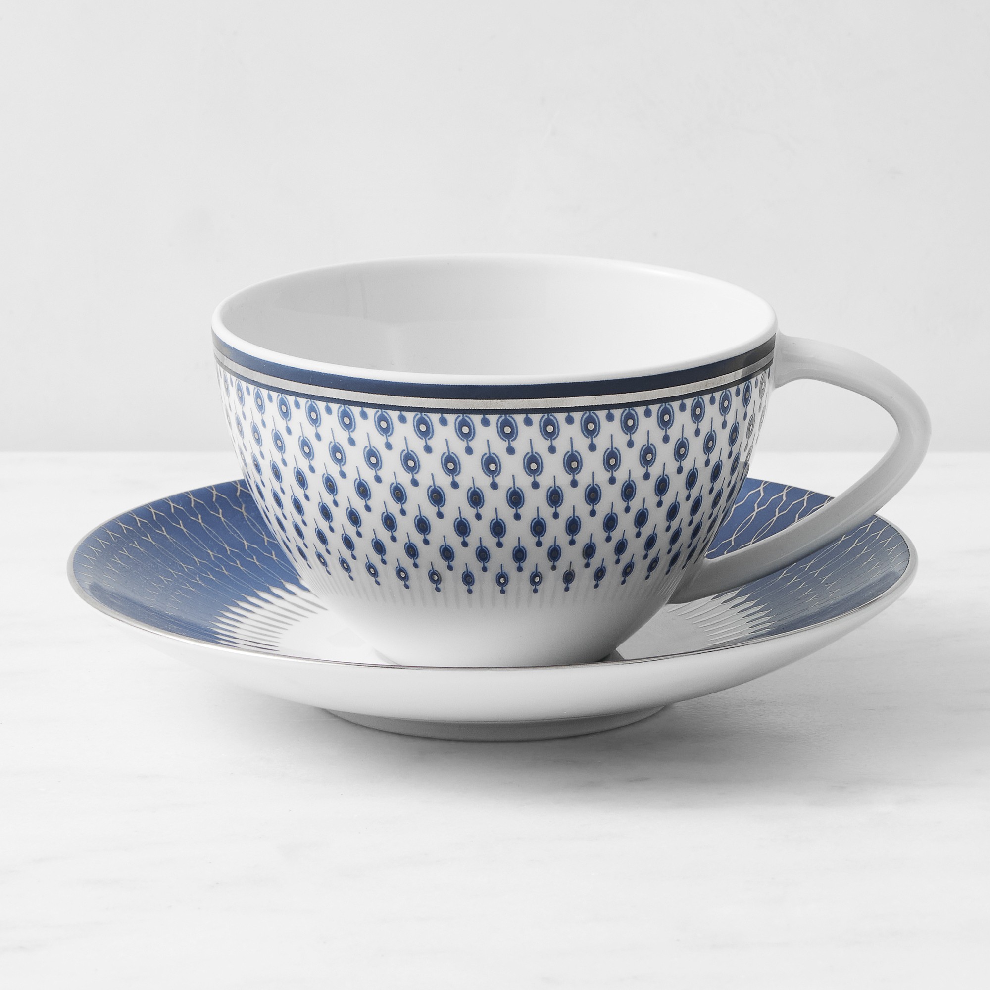 Williams Sonoma Regal Teacups & Saucers, Set of 4