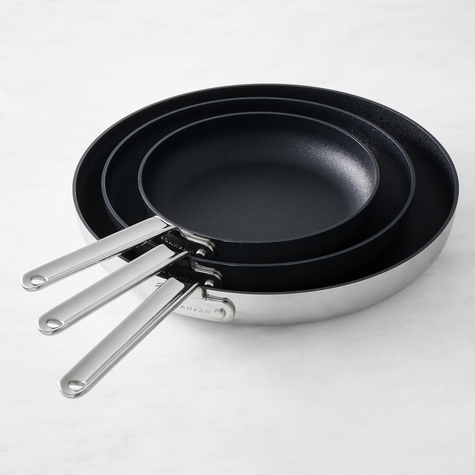 SCANPAN® TSS+ Stainless-Steel Nonstick Fry Set, 8", 10 1/4" & 12 1/2"