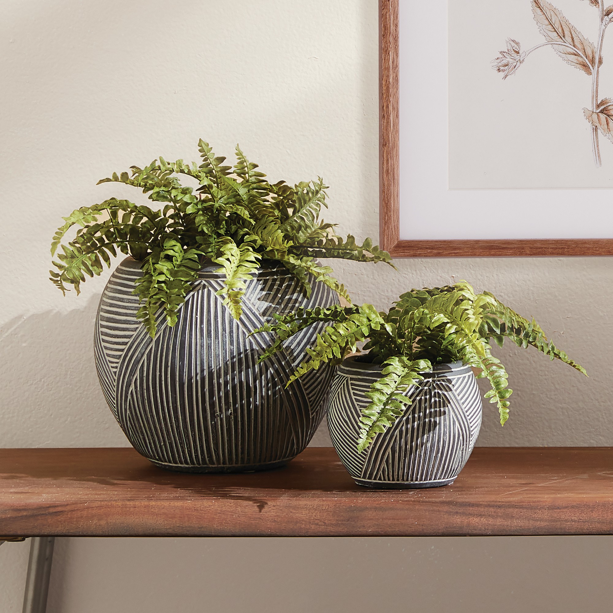 Faux Boston Fern Drop-In, 1.3'