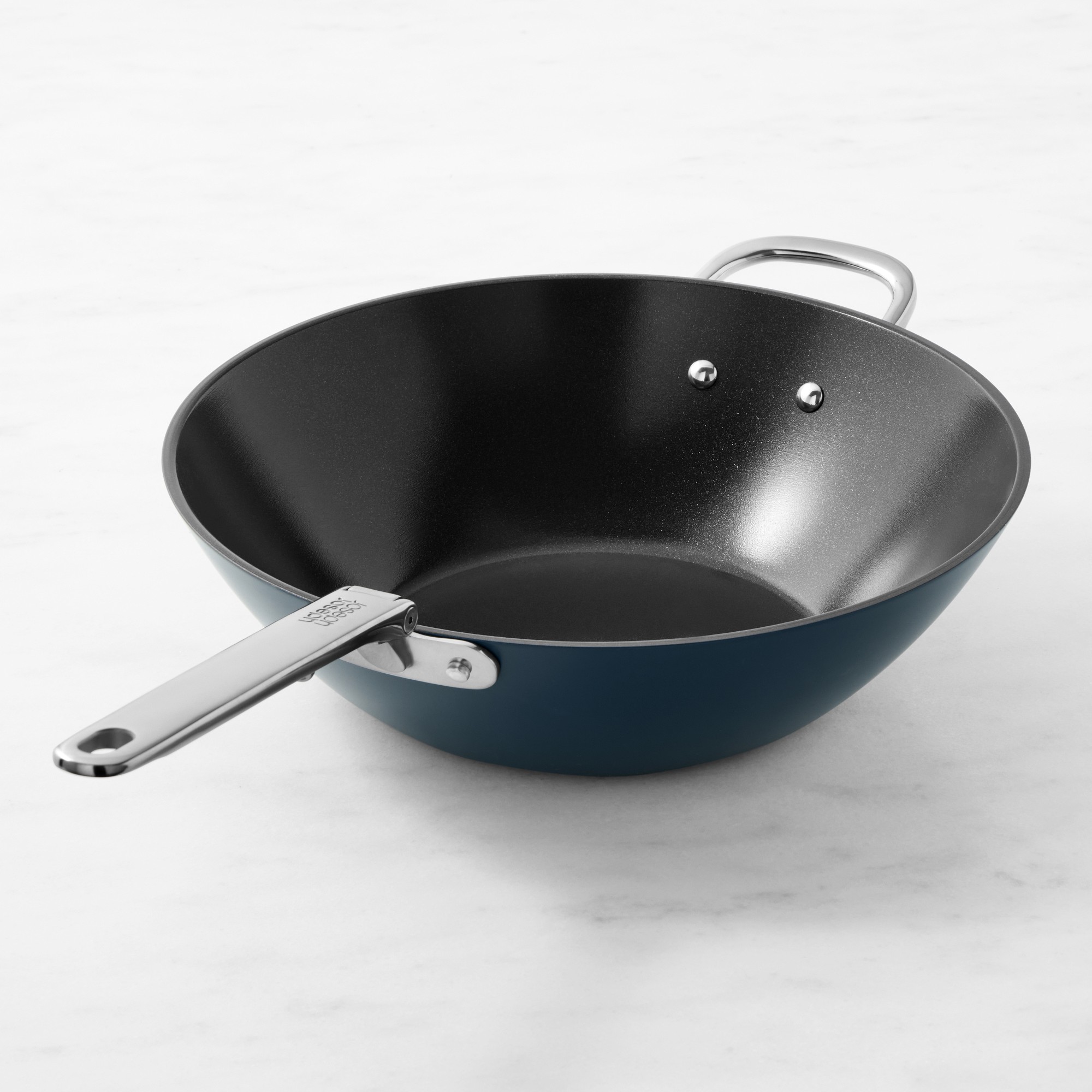 Joseph Joseph Ceramic Nonstick Space-Saving Wok with Folding Handles, 12 1/2"