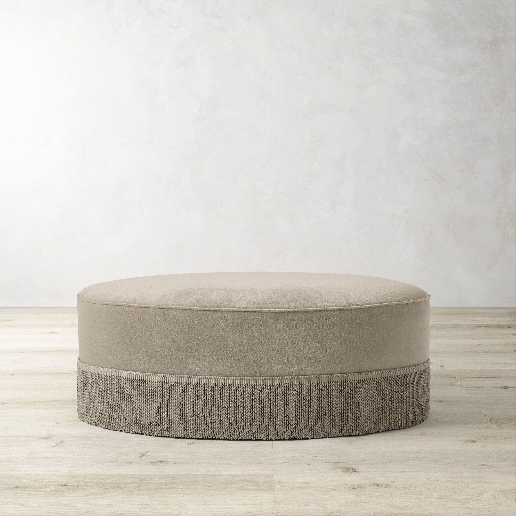 Camile Coffee Table Ottoman with Samuel & Sons Fringe (48")