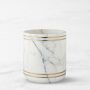 Williams Sonoma Arabescato Marble with Brass Inlay Utensil Holder