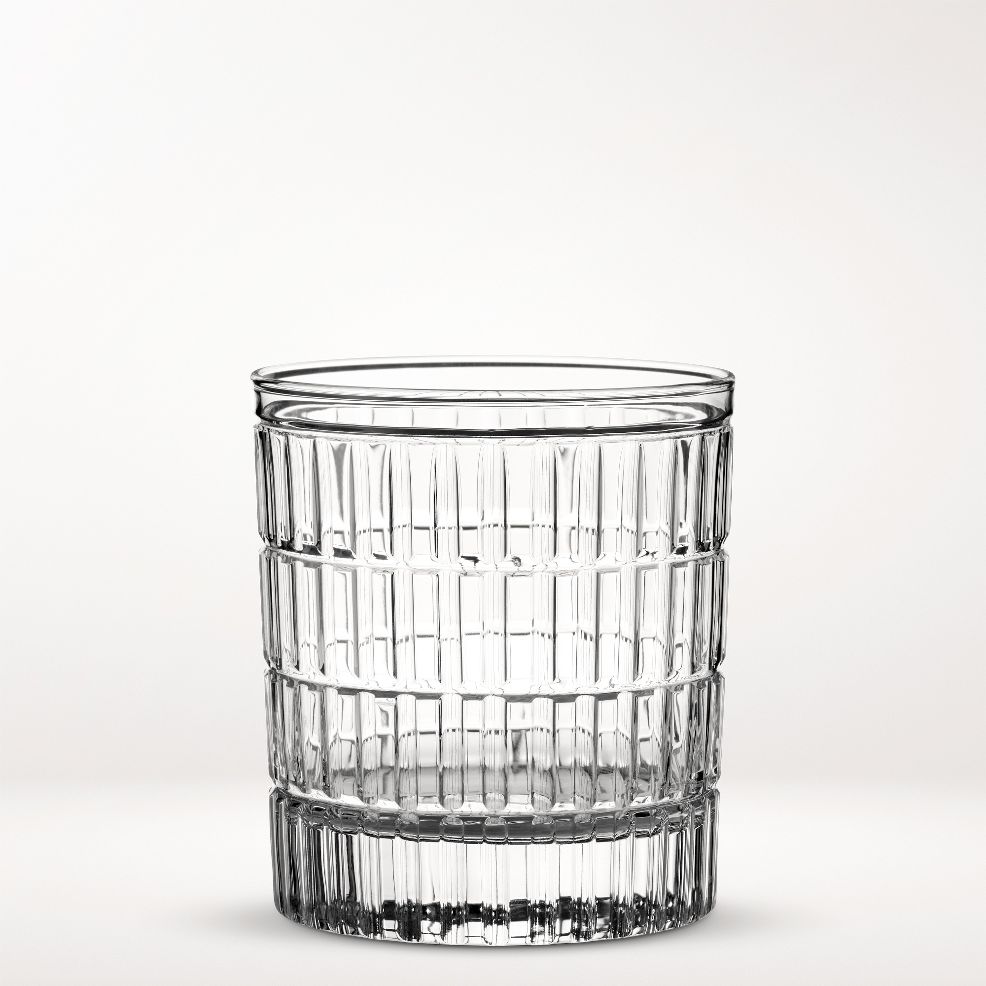 Bamboo Cut Double Old-Fashioned Glasses, Set of 4