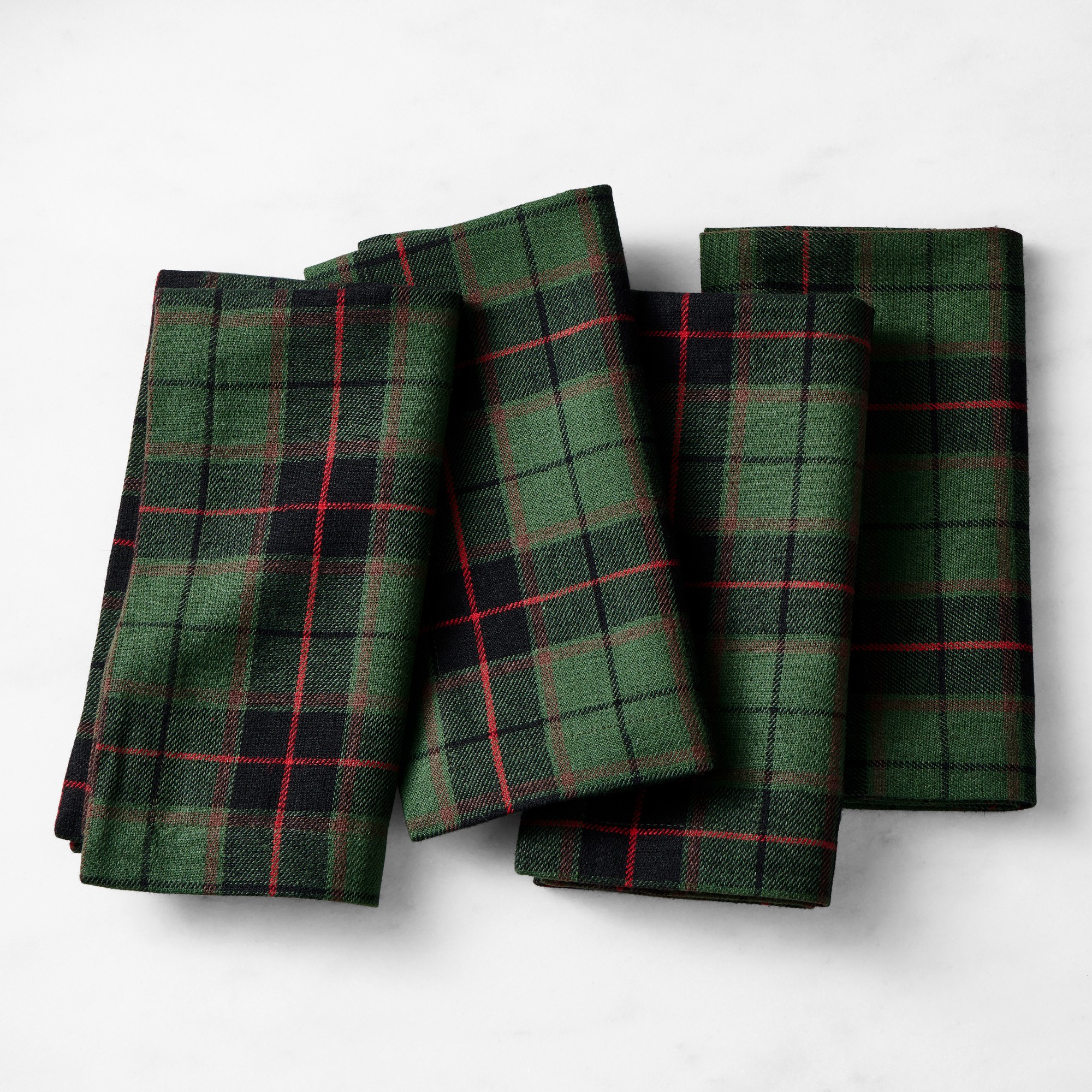 Green Tartan Napkins, Set of 4