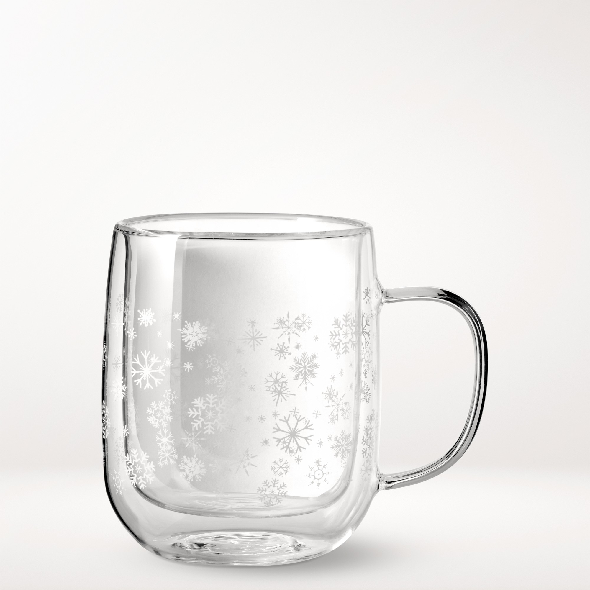 Double-Walled Snowflake Coffee Mugs