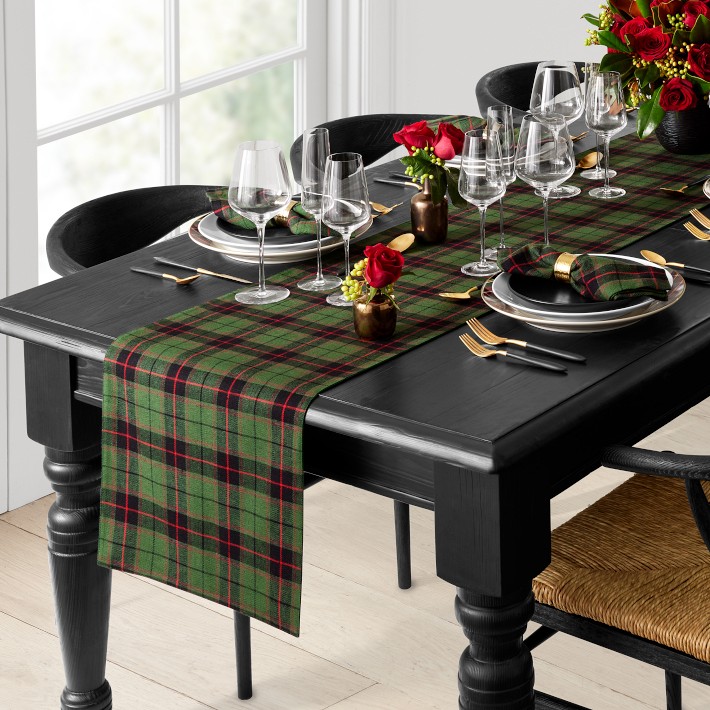 Henderson Tartan Crest Table Runner - Cotton table runner