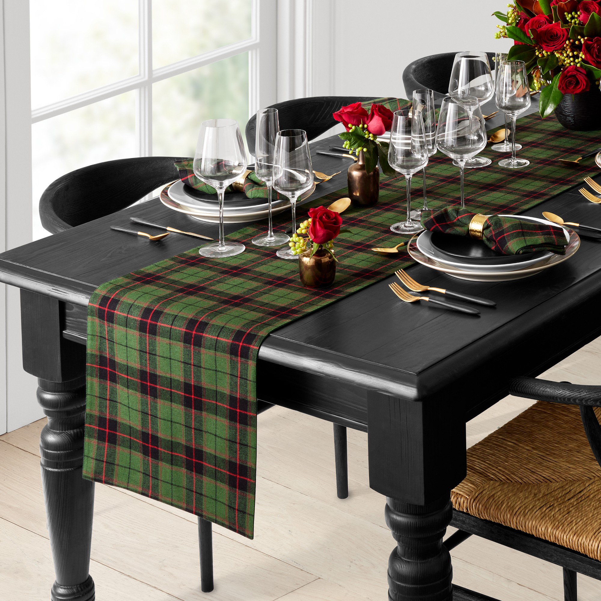 Green Tartan Table Runner