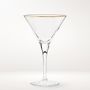 Gold Rim Martini Glasses, Set of 4