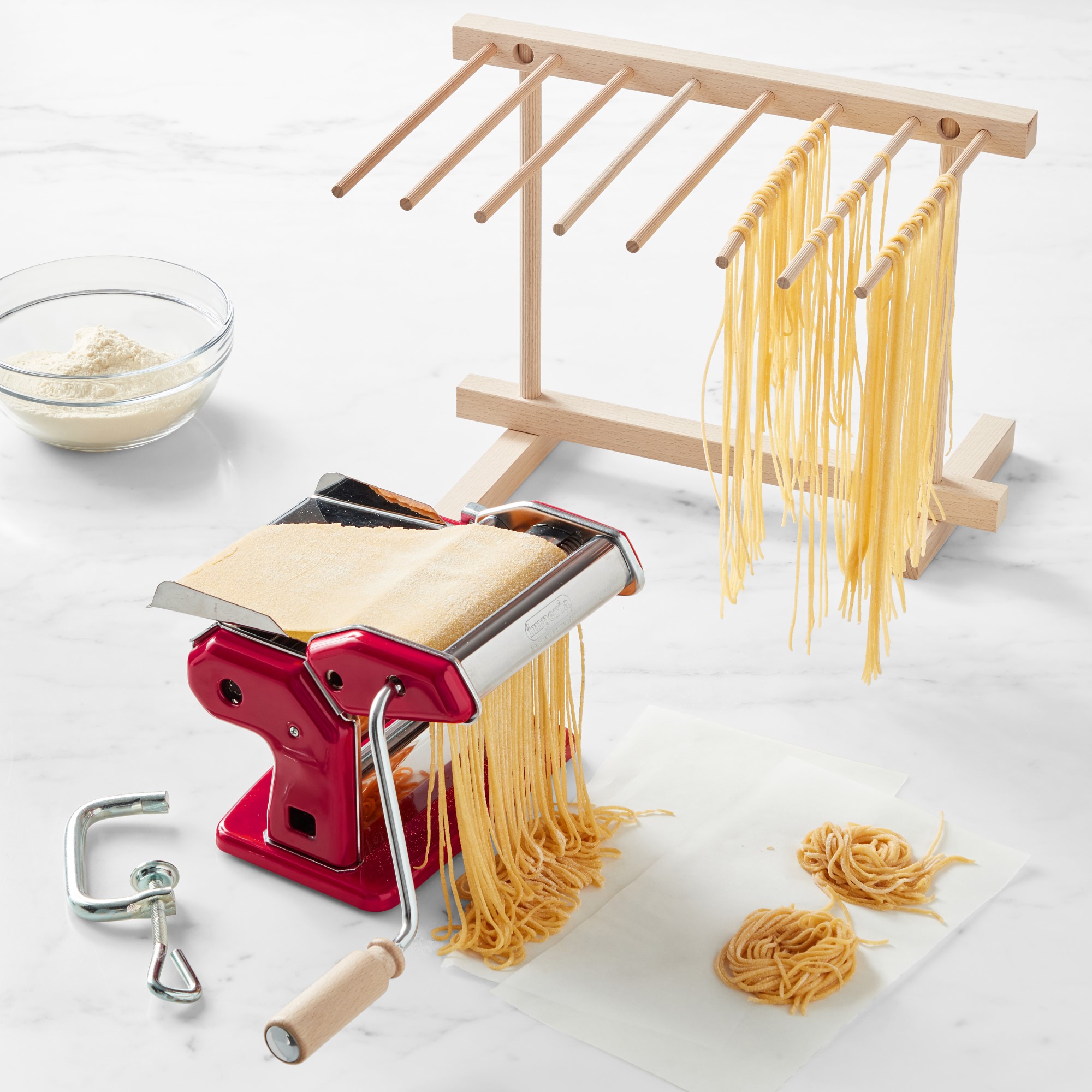 Imperia Pasta Machine & Pasta Dryer, Red