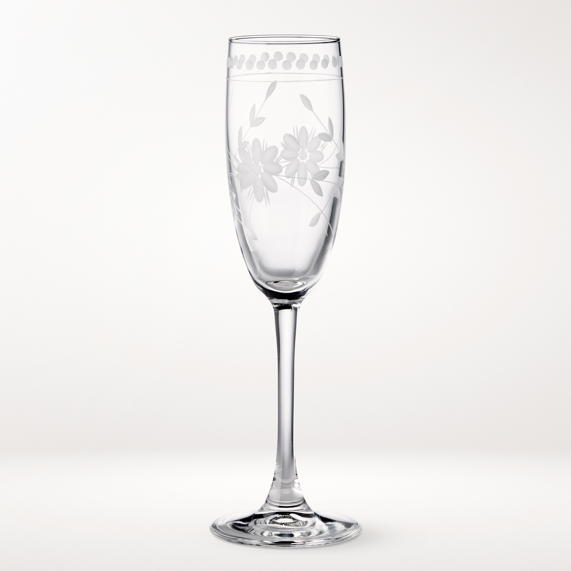 Vintage Etched Toasting Flutes