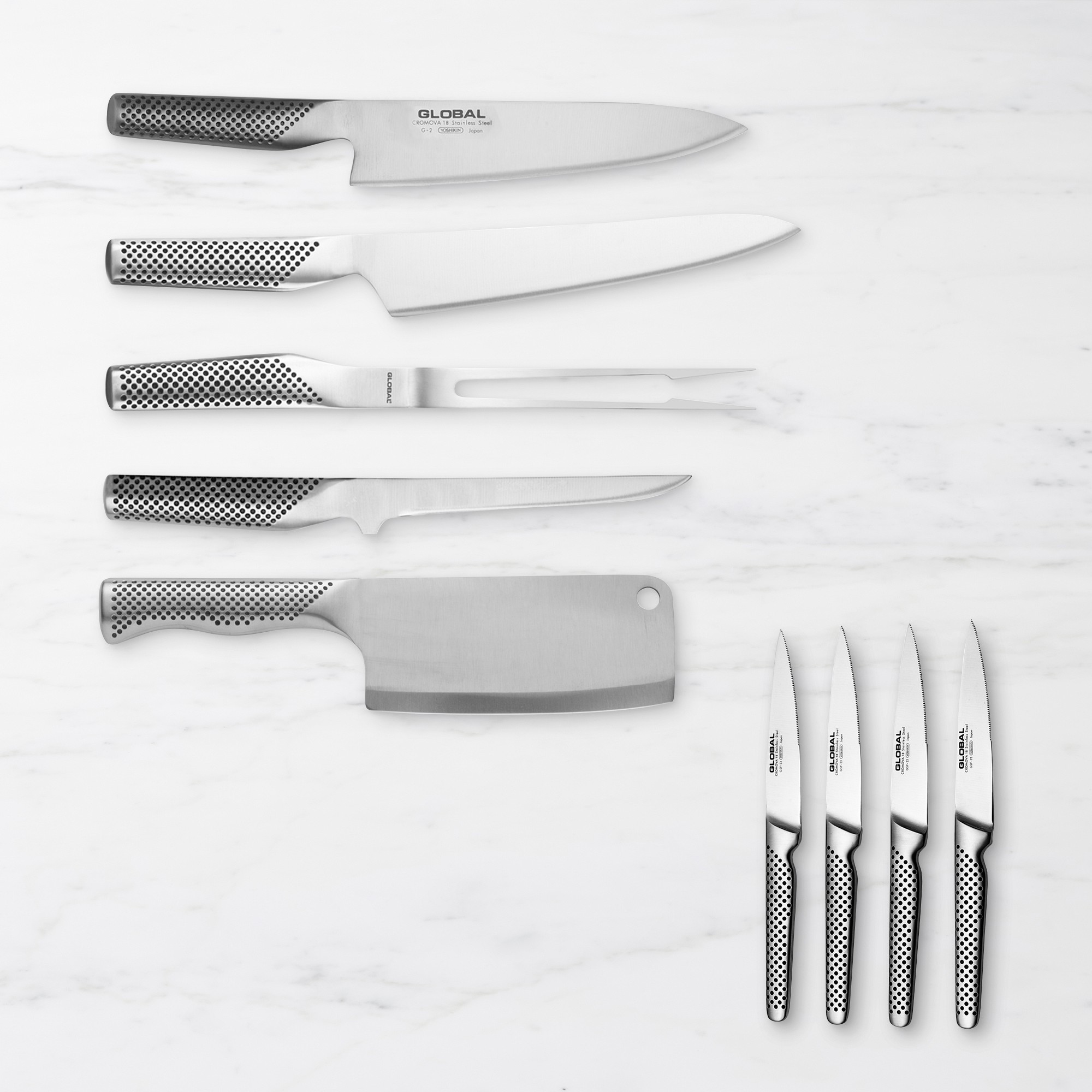 Global Classic Butcher's Knife, Set of 9