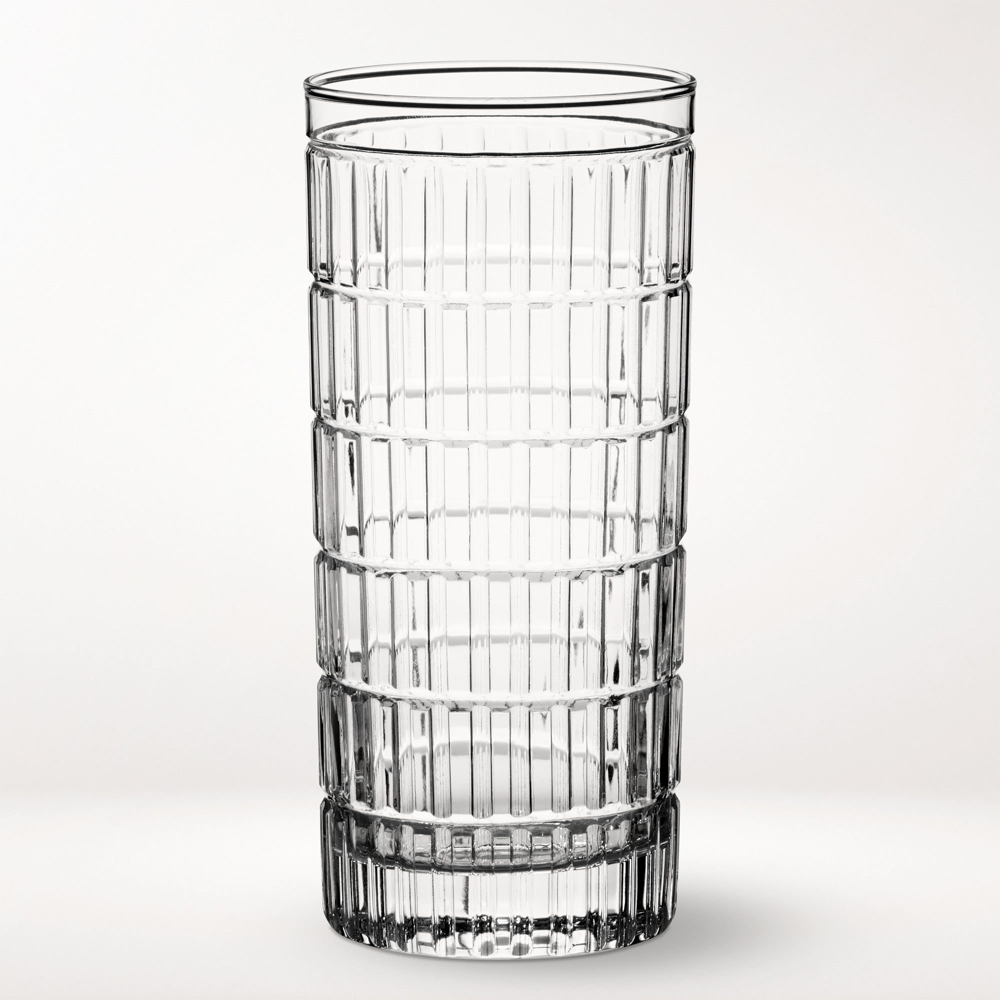 Bamboo Cut Highball Glasses, Set of 4