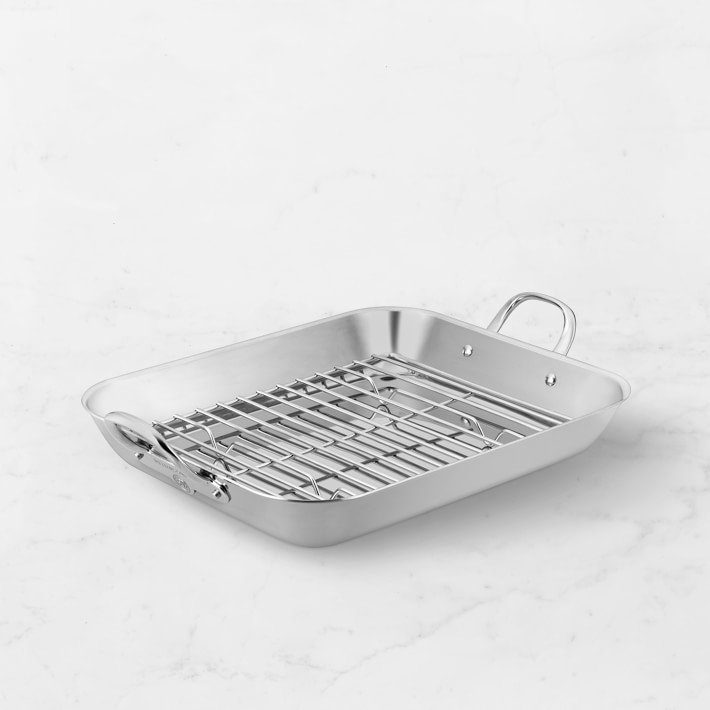 Williams Sonoma Thermo-Clad™ Stainless-Steel Flared Roasting Pan with Rack