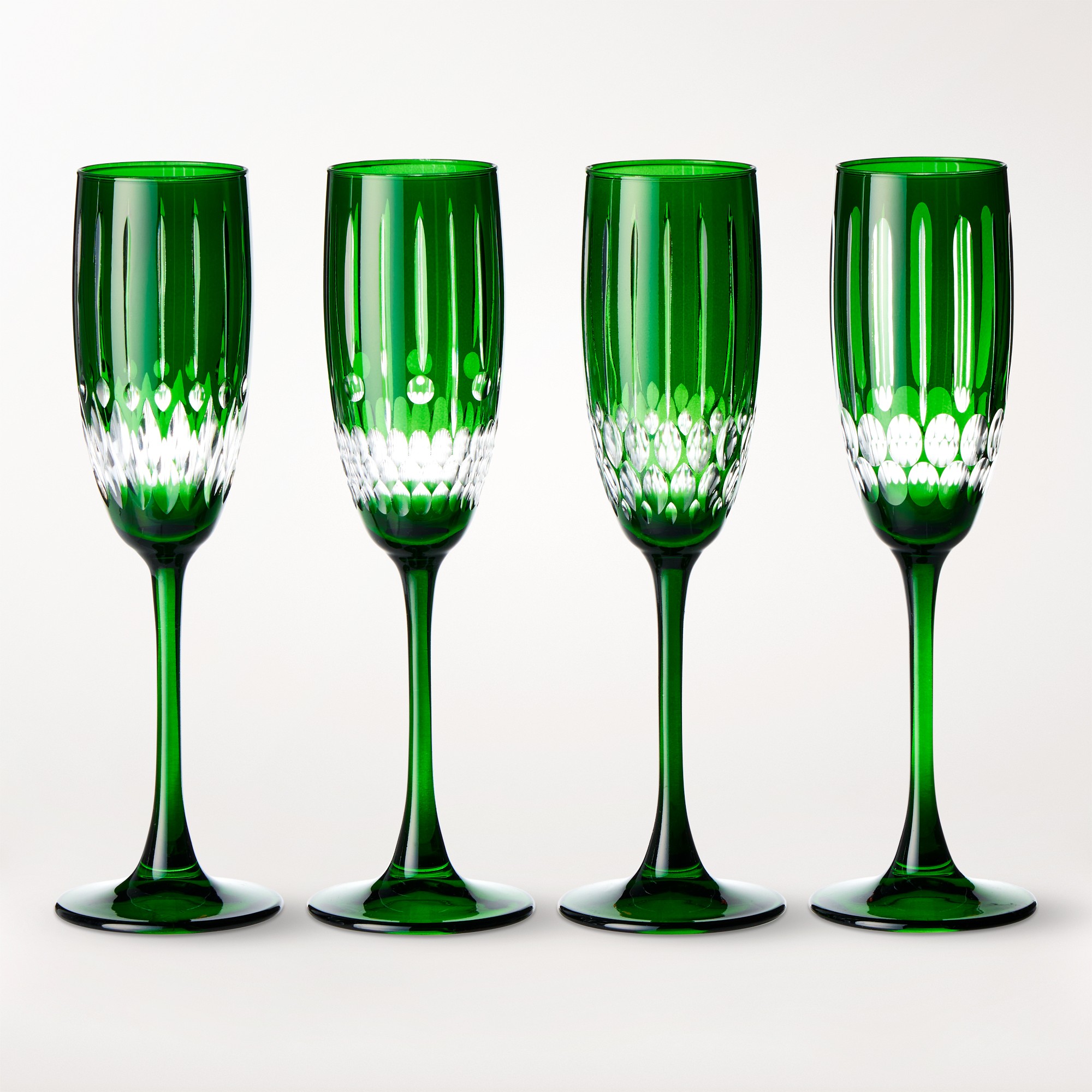 Wilshire Jewel Cut Champagne Flutes, Set of 4