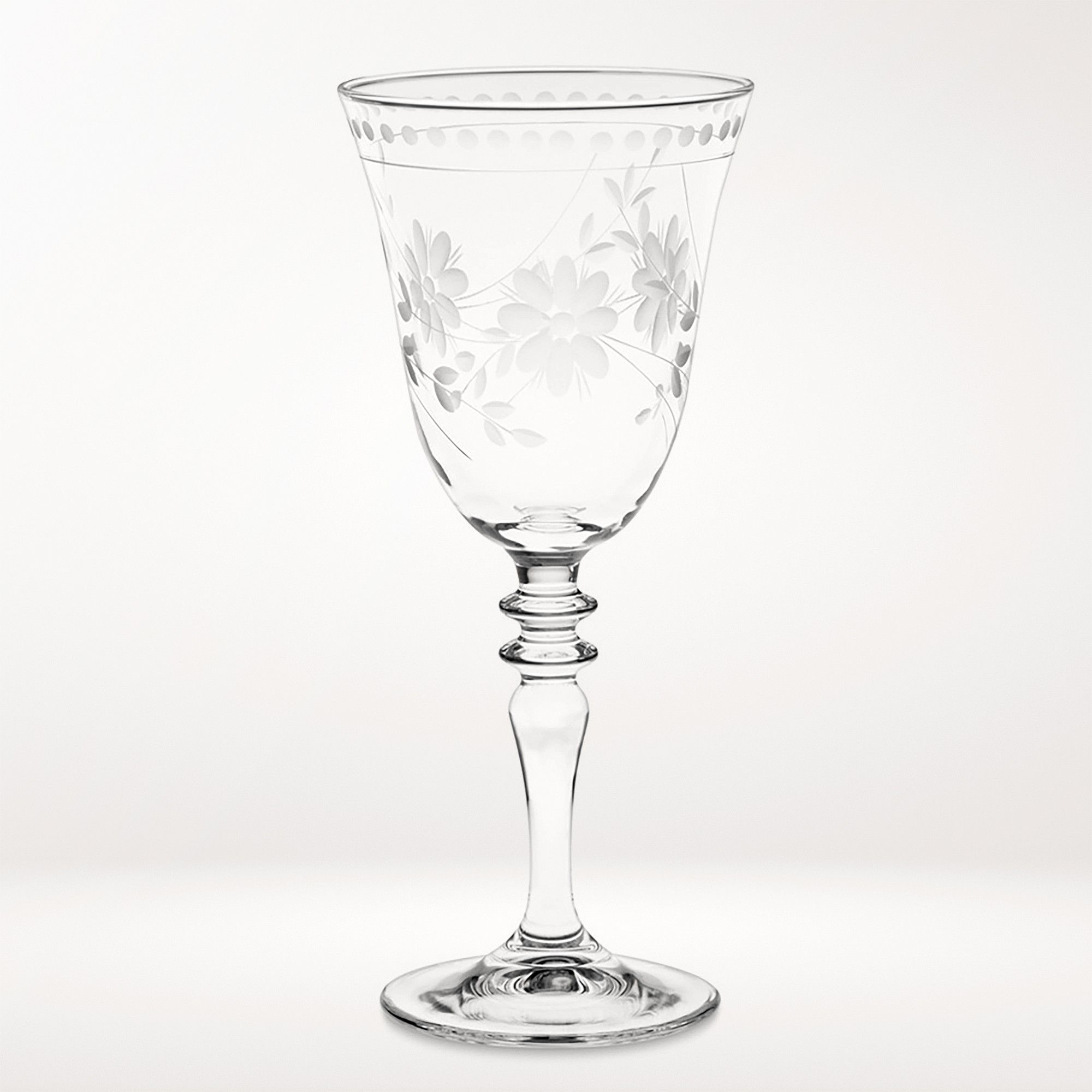 Vintage Etched Wine Glasses