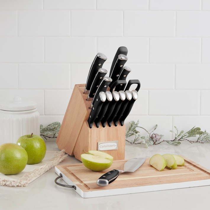 Cuisinart 15-Piece Triple Rivet Knife Block Set, Black