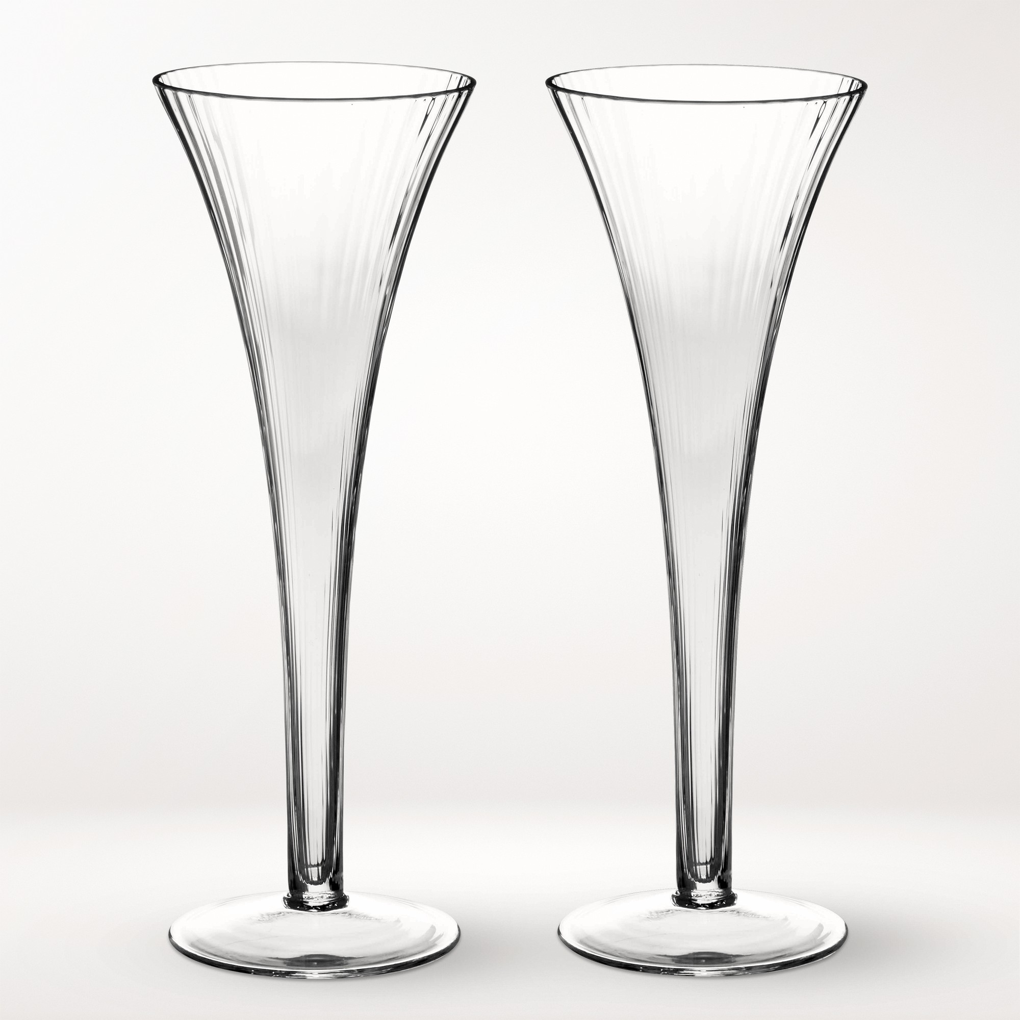 Modern Optic Toasting Champagne Flutes