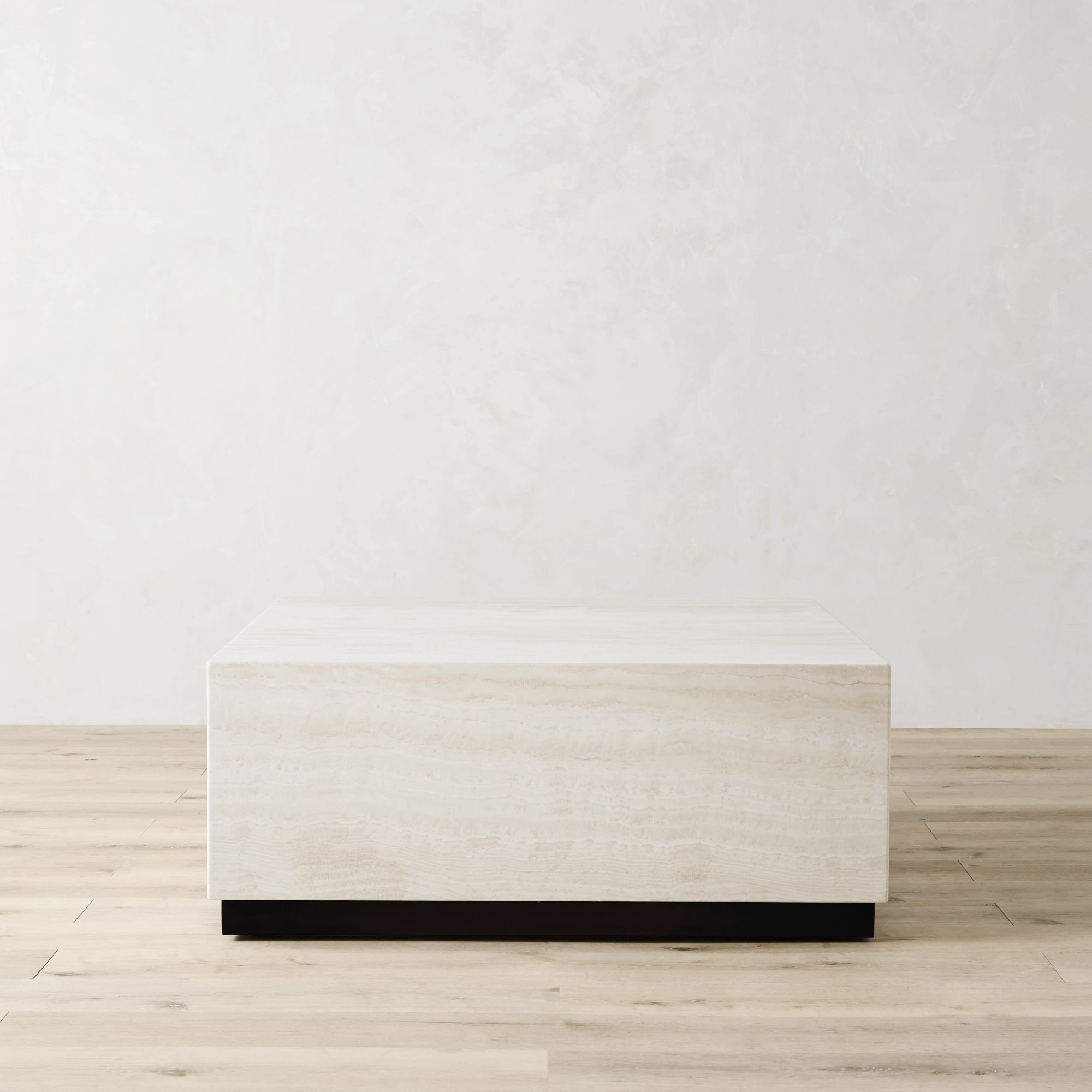 Travertine Square Coffee Table, Bronze (42")