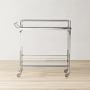 Cosmopolitan Bar Cart with Glass Top, Polished Nickel