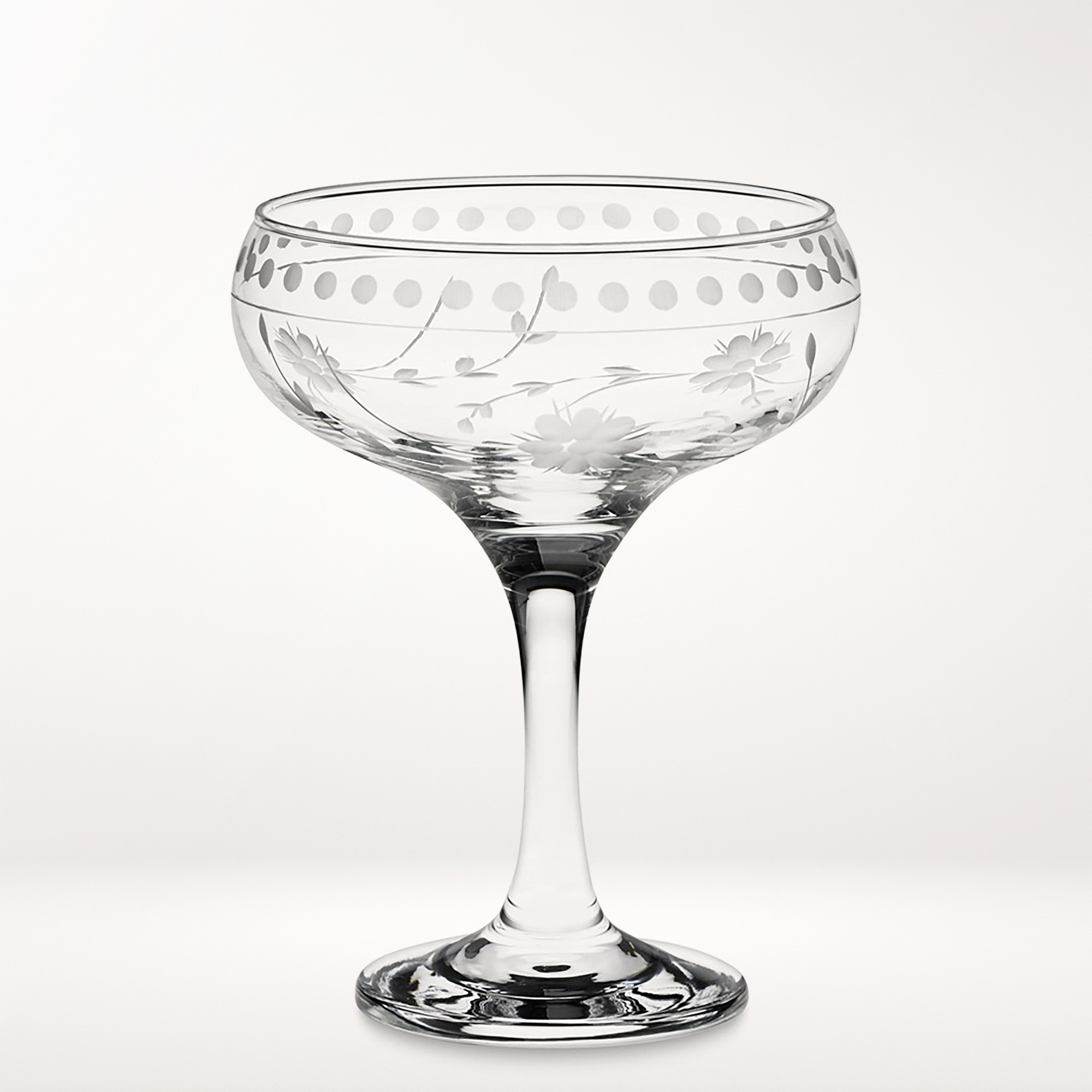 Vintage Etched Coupe Glasses