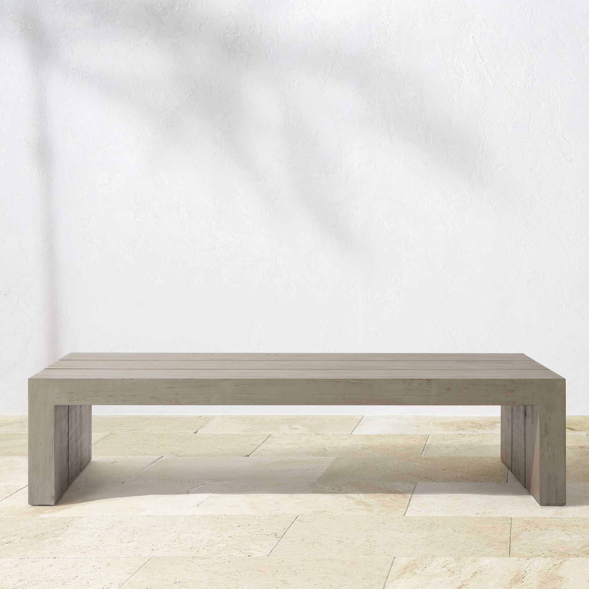 Larnaca Outdoor Grey Teak Rectangular Coffee Table (48"-75")