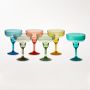 DuraClear® Tritan Outdoor Margarita Glasses, Multicolored, Set of 6