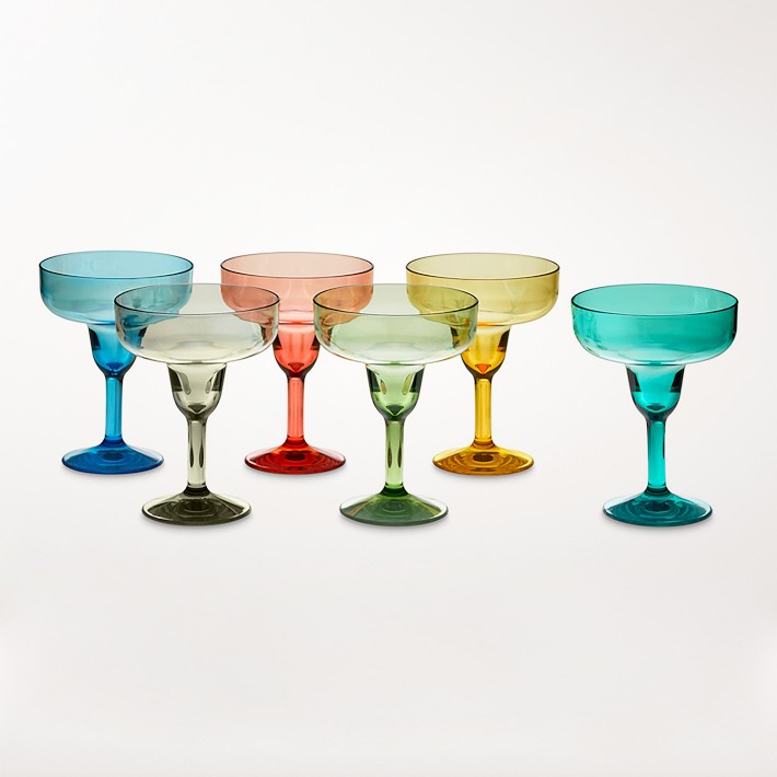 DuraClear® Tritan Outdoor Margarita Glasses, Multicolored, Set of 6