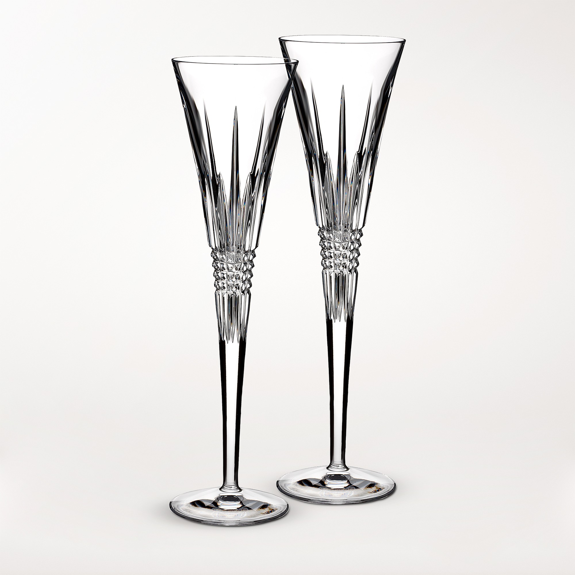 Waterford Lismore Diamond Toasting Flute Glasses, Set of 2