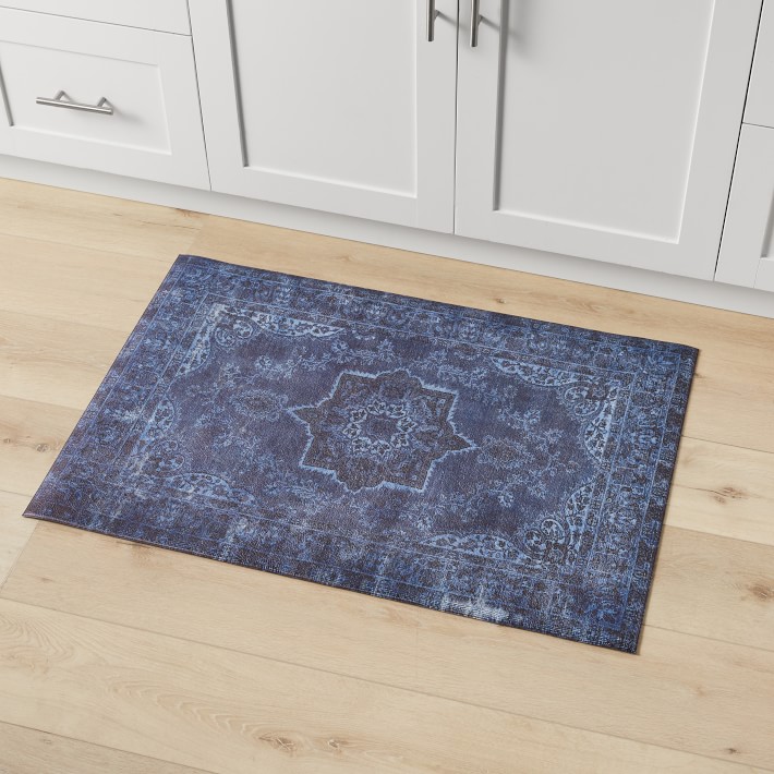 Williams Sonoma Faux Knotted Rug Comfort Mat, Blue Williams Sonoma
