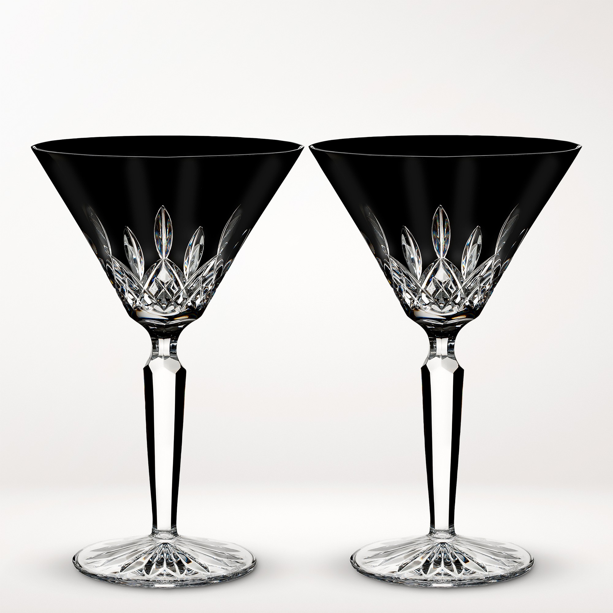 Waterford Lismore Black Martini Glasses, Set of 2