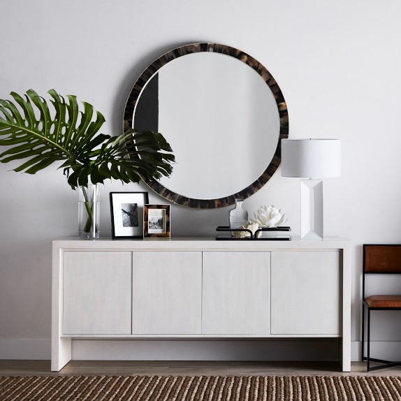 Horn and Bone Round Wall Mirror | Williams Sonoma