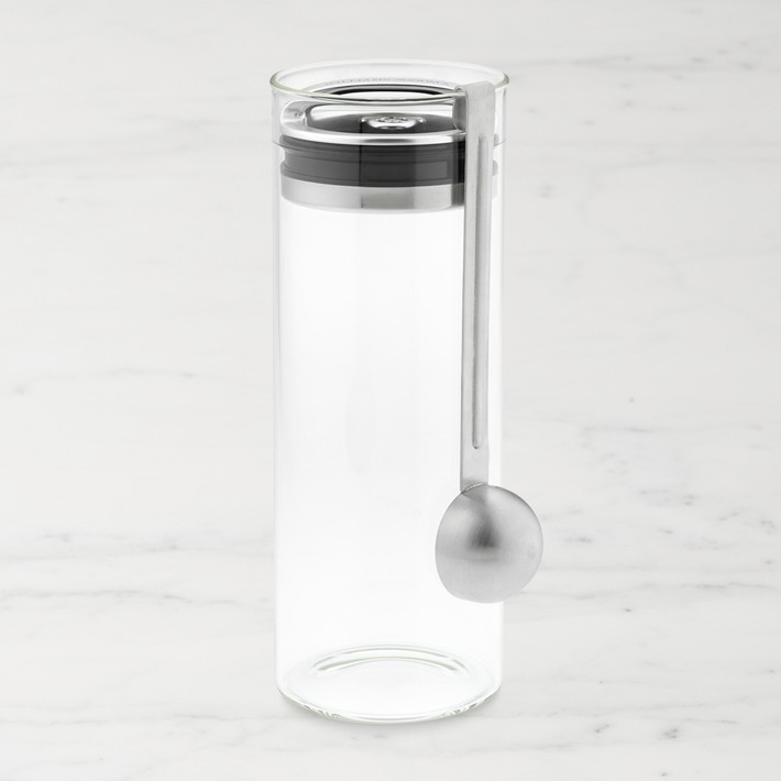 Williams Sonoma Glass Canister with Spoon, Medium