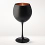 Black Matte & Copper Wine Glasses, Set of 4