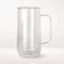 Double-Wall Glass Tall Coffee Mugs, Set of 4