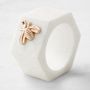 Marble Honeycomb Napkin Rings, Set of 4