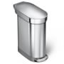 simplehuman™ 45-Liter Slim Hands-Free Kitchen Step Trash Can with Rim, Brushed Stainless