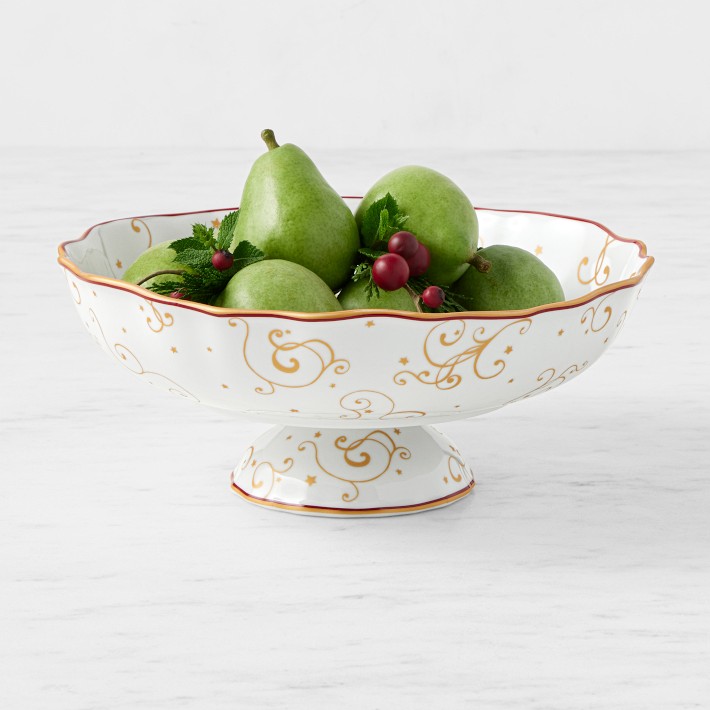 Williams Sonoma Autumn Harvest Pedestal Bowl