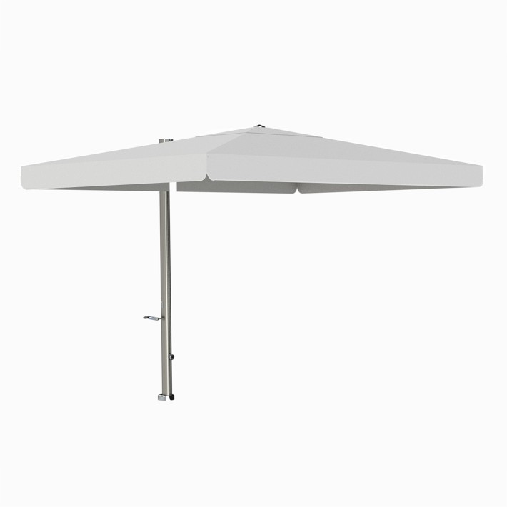 12' Rectangular Cantilever Straight Valance Performance Umbrella with Contrast Binding, Metal Finish