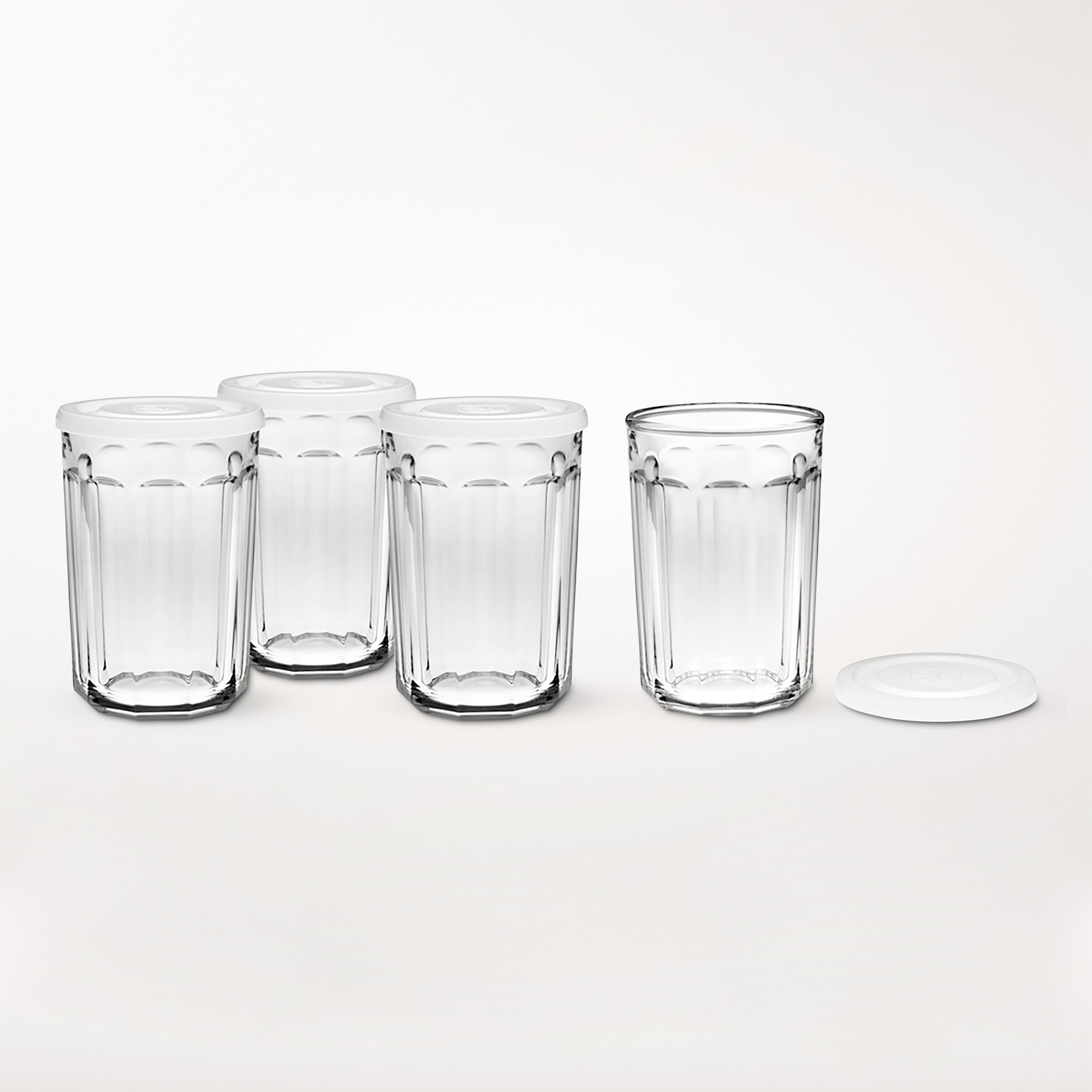 Working Glasses with Lids, Set of 4