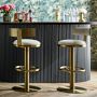 Larkin Upholstered Pedestal Counter &amp; Bar Stool