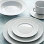 Pillivuyt Basketweave Porcelain Cups &amp; Saucers, Set of 4