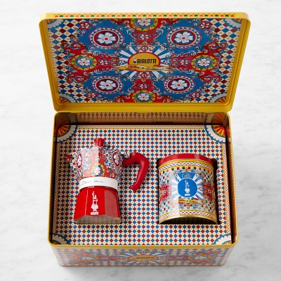 Bialetti Moka Dolce Gabbana 3 Cup 1 Irresistible Coffee Tin Gift Set Carretto Williams Sonoma