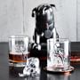 Williams Sonoma Bulldog Etched Glass &amp; Ice Mold Set