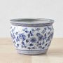 Blue &amp; White Ceramic Planter, Large