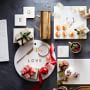 Marble &amp; Brass &quot;Love&quot; Round Cheese Board with Knife